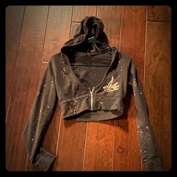 Yag Tops - Price Firm! Cute Chocolate Brown Cropped Hoodie